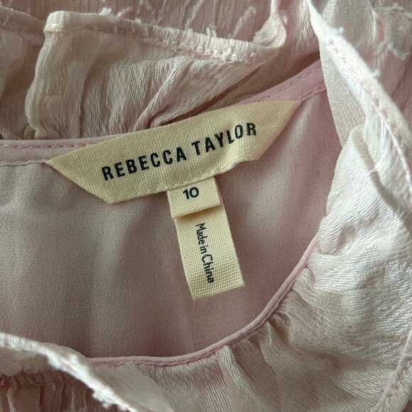 Rebecca Taylor Light Pink Silk Cotton Top Sz 10 - Picture 3 of 7
